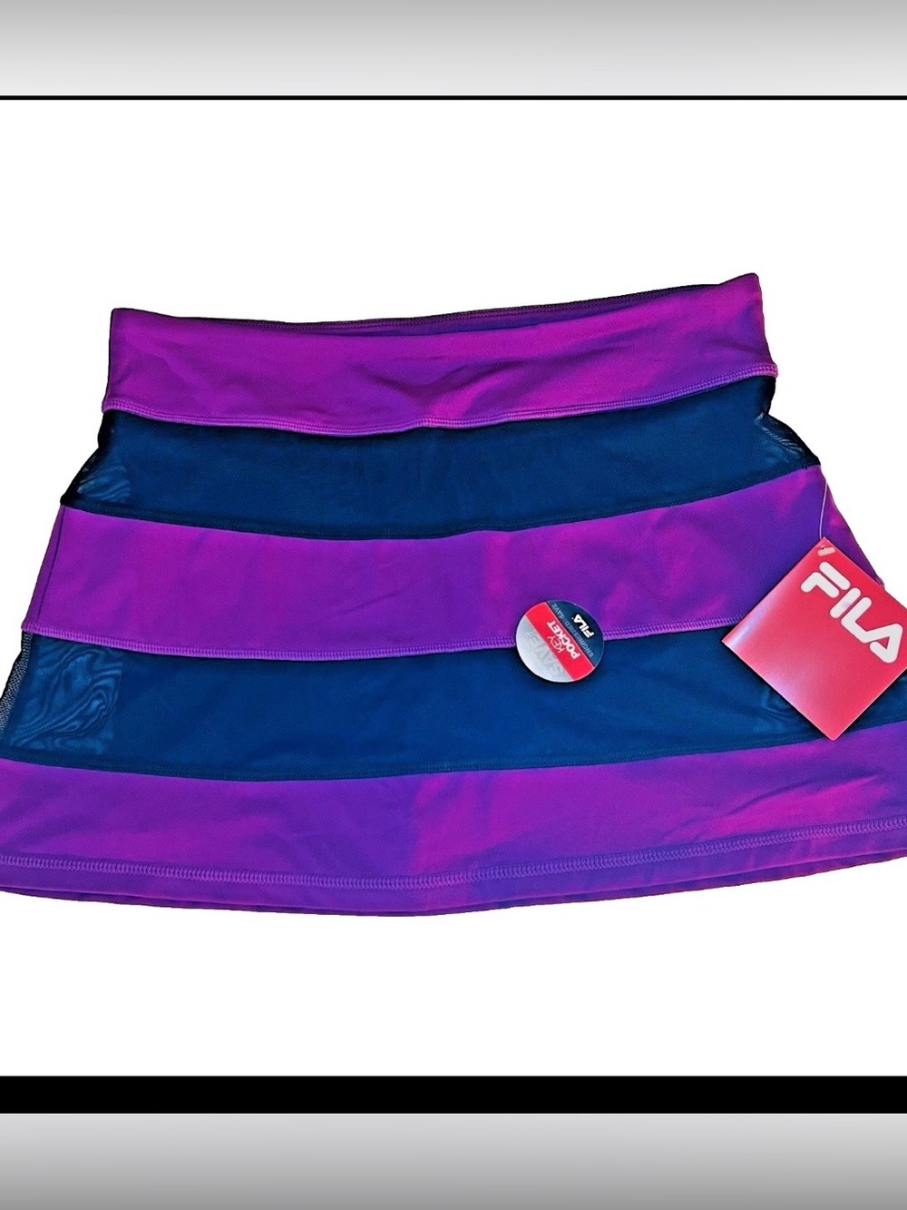 FILA Womens SZ LG NWT Semi Mesh Sheer Pickleball Tennis Yoga Sporty Skort